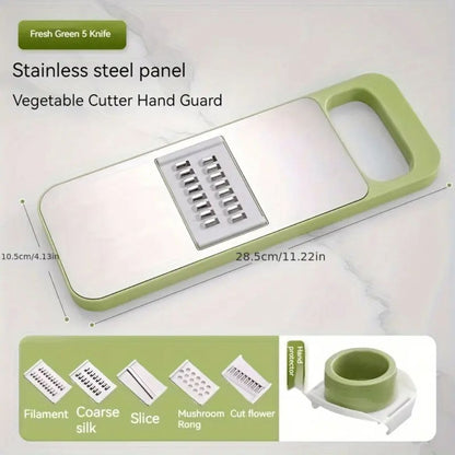5-in-1 Stainless Steel Vegetable Cutter & Grater