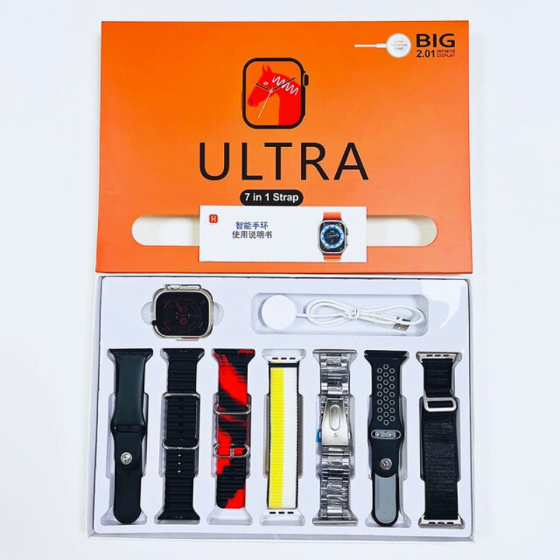 7-in-1 Ultra 2.01 Big Display Smartwatch